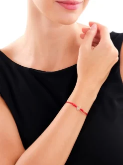 Bransoletka z elementami żółtego złota i diamentem - koniczyna - 0,006 ct - próba 375