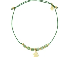 Bransoletka z elementami srebra i masą perłową - koniczyna