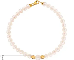Bransoletka z elementami z żółtego złota - perły