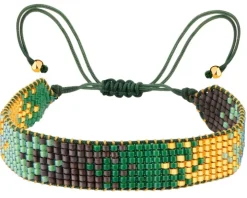 Bransoletka z elementami z żółtego złota i koralikami