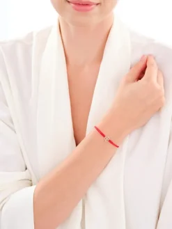 Bransoletka z elementami białego złota z brylantem - koniczyna - 0,008 ct - próba 585