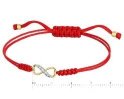 Bransoletka z elementami żółtego złota i diamentami - nieskończoność - 0,02 ct - próba 375