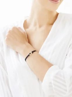 Bransoletka z elementami żółtego złota i diamentem - nieskończoność, serce - 0,004 ct - próba 375