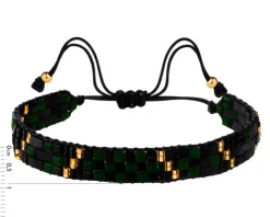 Bransoletka z elementami z żółtego złota i koralikami