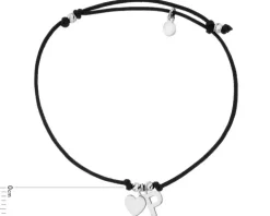 Bransoletka z elementami srebra - litera P, serce