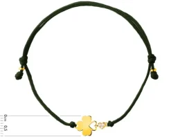 Bransoletka z elementami z żółtego złota i cyrkoniami - koniczyna