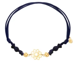 Bransoletka z elementami z żółtego złota - kwiat