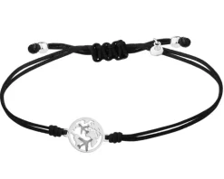 Bransoletka z elementami srebra - samoloty, kula ziemska