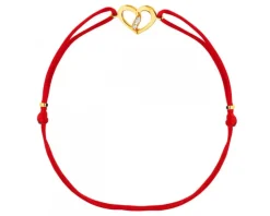 Bransoletka z elementami z żółtego złota z cyrkoniami - serce