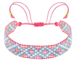 Bransoletka z elementami z żółtego złota i koralikami