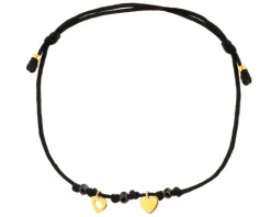 Bransoletka z elementami z żółtego złota z cyrkoniami - serca