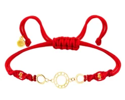 Bransoletka z elementami z żółtego złota - koła