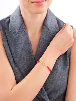 Bransoletka z elementami z żółtego złota - koła