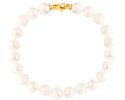 Bransoletka z elementami z żółtego złota - perły