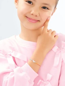 Bransoletka z elementami srebra i cyrkoniami z efektem Tie Dye - motyl