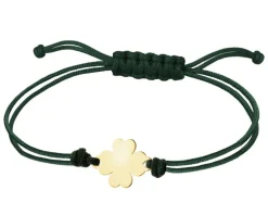 Bransoletka z elementem z żółtego złota - koniczyna