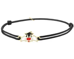 Bransoletka z emalią i elementami z żółtego złota - Looney Tunes, Sylvester, Warner Bros. Discovery