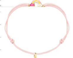 Bransoletka z emalią i  elementami z żółtego złota - tęcza, chmurki