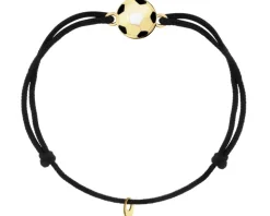 Bransoletka z emalią i elementami z żółtego złota - piłka nożna