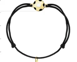 Bransoletka z emalią i  elementami z żółtego złota - piłka nożna