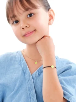 Bransoletka z emalią i elementami z żółtego złota - piłka tenisowa