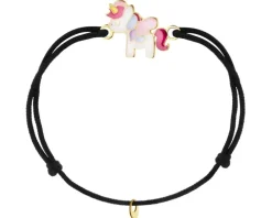 Bransoletka z emalią i elementami z żółtego złota - jednorożec