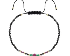 Bransoletka z kamieniami syntetycznymi i elementami z żółtego złota