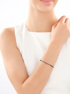 Bransoletka z kamieniami syntetycznymi i elementami z żółtego złota