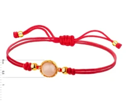 Bransoletka z kwarcem  i elementami z żółtego złota