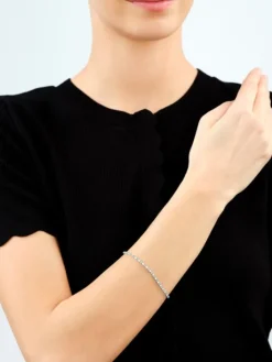 Bransoletka z mosiadzu rodowana z cyrkoniami