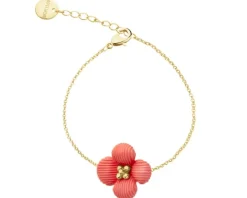 Bransoletka z mosiądzu pozłacana - kwiat