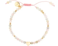 Bransoletka z mosiądzu pozłacana z berylami - serce