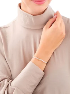 Bransoletka z mosiądzu pozłacana z berylami - serce