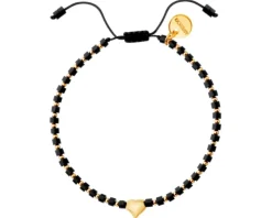 Bransoletka z mosiądzu pozłacana z agatami - serce