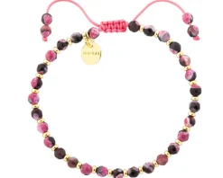 Bransoletka z mosiądzu pozłacana z agatami