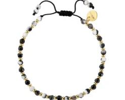 Bransoletka z mosiądzu pozłacana z agatami