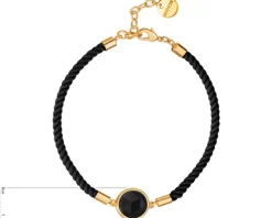 Bransoletka z mosiądzu pozłacana z agatem