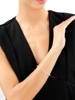 Bransoletka z mosiądzu pozłacana z howlitami