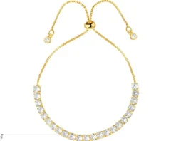 Bransoletka z mosiądzu pozłacana z cyrkoniami