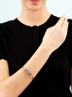 Bransoletka z mosiądzu pozłacana z agatem