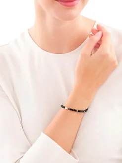 Bransoletka z mosiądzu pozłacana z agatami - serce