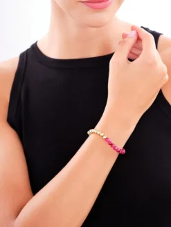 Bransoletka z mosiądzu pozłacana z tygrysim okiem