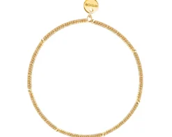 Bransoletka z mosiądzu pozłacana z hematytami