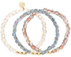 Bransoletka z mosiądzu pozłacana ze szklanymi detalami