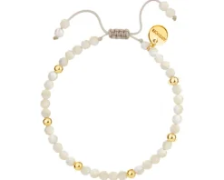 Bransoletka z mosiądzu pozłacana z masą perłową