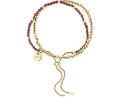 Bransoletka z mosiądzu pozłacana z granatami