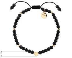 Bransoletka z mosiądzu pozłacana z agatami - serce