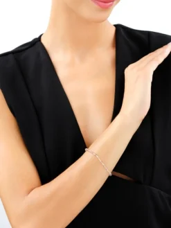 Bransoletka z mosiądzu pozłacana z fluorytami