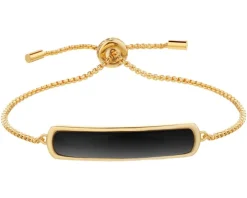 Bransoletka z mosiądzu pozłacana z agatem i cyrkoniami