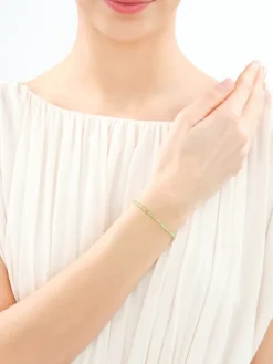 Bransoletka z mosiądzu pozłacana z peridotami